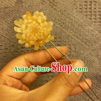 Chinese Ancient Princess Chrysanthemum Hairpins Hair Accessories Handmade Kimono Courtesan Flower Hair Stick