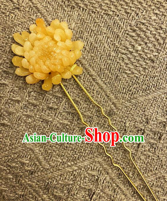 Chinese Ancient Princess Chrysanthemum Hairpins Hair Accessories Handmade Kimono Courtesan Flower Hair Stick Chinese Ancient Princess Chrysanthemum Hairpins Hair Accessories Handmade Kimono Courtesan Flower Hair Stick