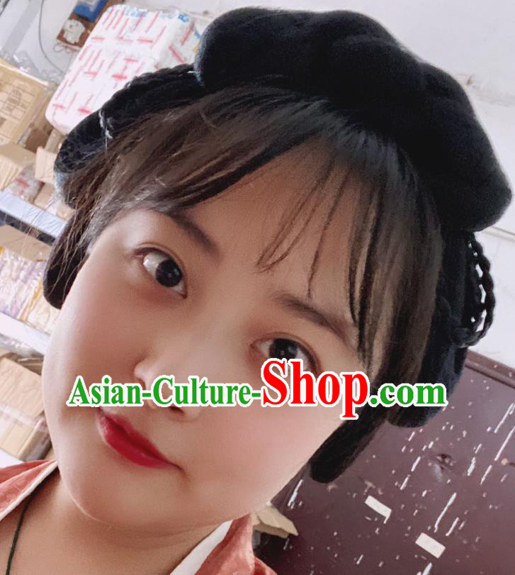 Chinese Classical Ancient Hanfu Wigs Song Dynasty Palace Lady Wig Hair Clasp Accessories Chinese Classical Ancient Hanfu Wigs Song Dynasty Palace Lady Wig Hair Clasp Accessories