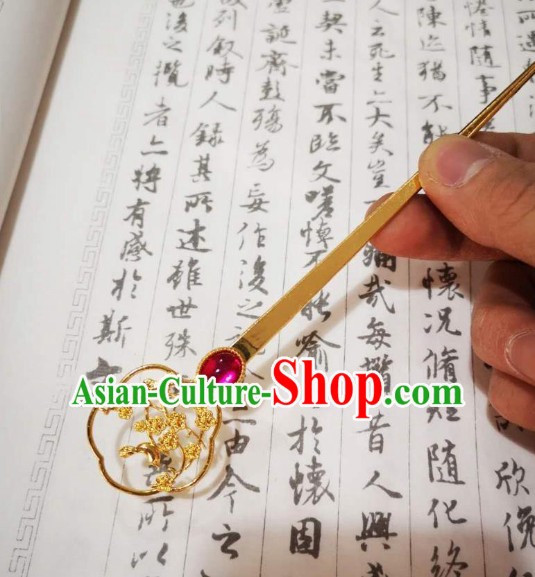 Chinese Ancient Empress Golden Hairpins Hair Accessories Handmade Ming Dynasty Court Hair Stick Chinese Ancient Empress Golden Hairpins Hair Accessories Handmade Ming Dynasty Court Hair Stick