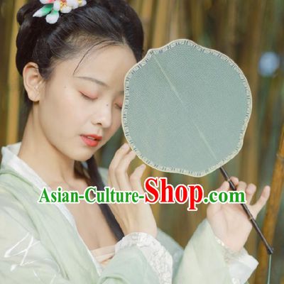 Chinese Classical Ancient Hanfu Light Blue Silk Fan Song Dynasty Imperial Concubine Palace Fans