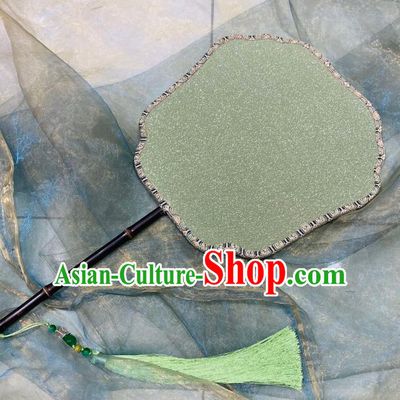 Chinese Classical Ancient Hanfu Green Silk Fan Song Dynasty Imperial Concubine Palace Fans