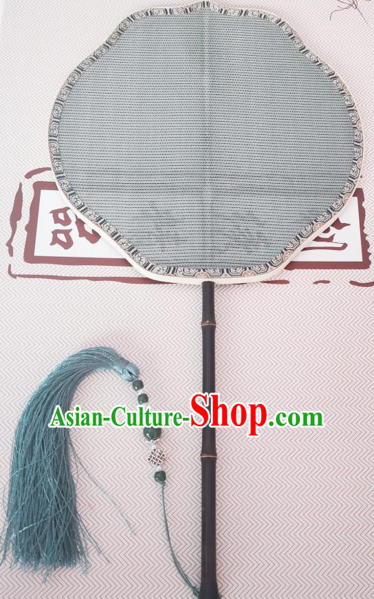 Chinese Classical Ancient Hanfu Grey Silk Fan Song Dynasty Princess Palace Fans Chinese Classical Ancient Hanfu Grey Silk Fan Song Dynasty Princess Palace Fans