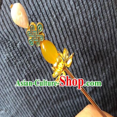 Chinese Ancient Empress Ceregat Hairpins Hair Accessories Handmade Ming Dynasty Court Pearl Hair Stick