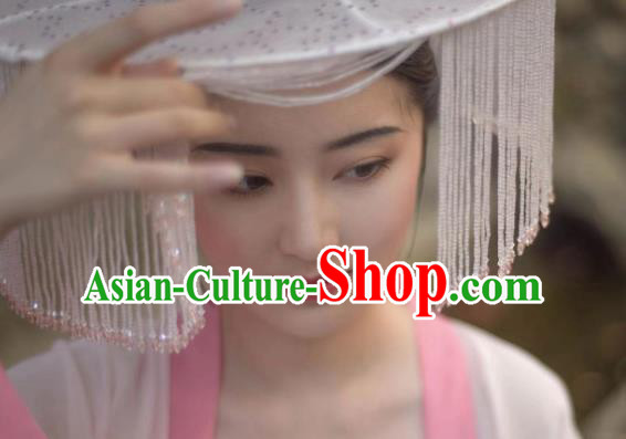 Chinese Classical Ancient Princess Beads Tassel Hat Ancient Song Dynasty Swordswoman Headwear Chinese Classical Ancient Princess Beads Tassel Hat Ancient Song Dynasty Swordswoman Headwear
