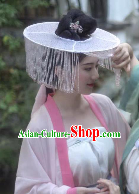 Chinese Classical Ancient Princess Beads Tassel Hat Ancient Song Dynasty Swordswoman Headwear Chinese Classical Ancient Princess Beads Tassel Hat Ancient Song Dynasty Swordswoman Headwear