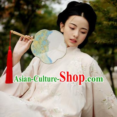 Chinese Classical Landscape Painting Silk Fans Handmade Fan Ancient Ming Dynasty Princess Hanfu Palace Fan