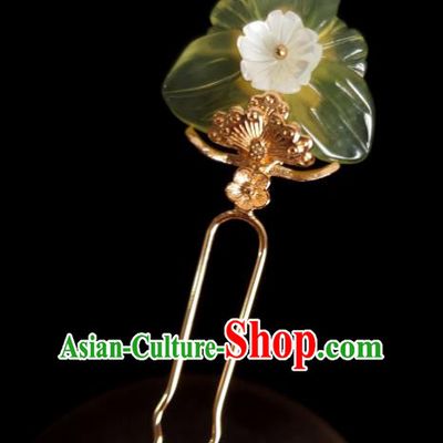 Chinese Ancient Royal Princess Hairpins Hair Accessories Handmade Ming Dynasty Hanfu Jade Bougainvillea Hair Stick