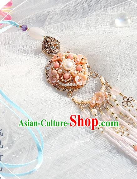 Chinese Handmade Classical Waist Accessories Ancient Hanfu Ming Dynasty Princess Pearls Tassel Pendant Chinese Handmade Classical Waist Accessories Ancient Hanfu Ming Dynasty Princess Pearls Tassel Pendant