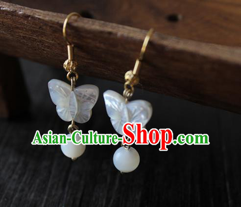 Chinese Handmade Shell Butterfly Earrings Classical Jewelry Accessories Hanfu Ming Dynasty Princess Eardrop Chinese Handmade Shell Butterfly Earrings Classical Jewelry Accessories Hanfu Ming Dynasty Princess Eardrop
