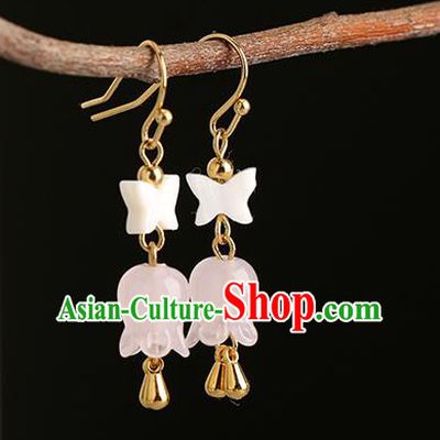Chinese Handmade Convallaria Earrings Classical Ear Accessories Hanfu Ming Dynasty Princess Eardrop