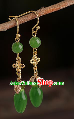 Chinese Handmade Jade Earrings Classical Ear Accessories Hanfu Ming Dynasty Princess Eardrop Chinese Handmade Jade Earrings Classical Ear Accessories Hanfu Ming Dynasty Princess Eardrop