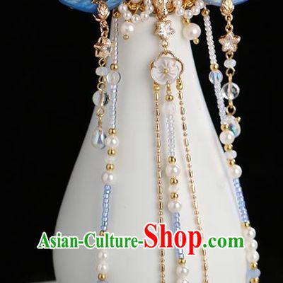 Chinese Classical Palace Beads Tassel Hair Sticks Handmade Hanfu Hair Accessories Ancient Ming Dynasty Princess Pearls Hairpins