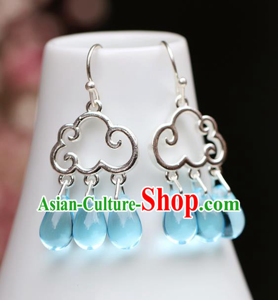 Chinese Handmade Argent Cloud Earrings Classical Ear Accessories Hanfu Qing Dynasty Princess Eardrop Chinese Handmade Argent Cloud Earrings Classical Ear Accessories Hanfu Qing Dynasty Princess Eardrop
