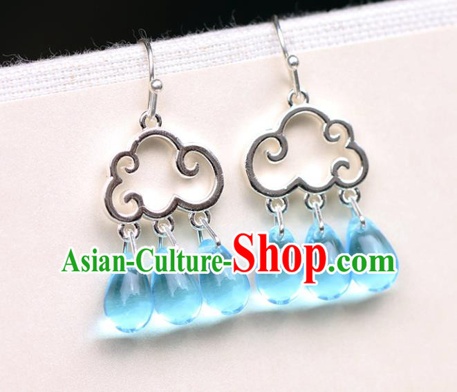 Chinese Handmade Argent Cloud Earrings Classical Ear Accessories Hanfu Qing Dynasty Princess Eardrop Chinese Handmade Argent Cloud Earrings Classical Ear Accessories Hanfu Qing Dynasty Princess Eardrop
