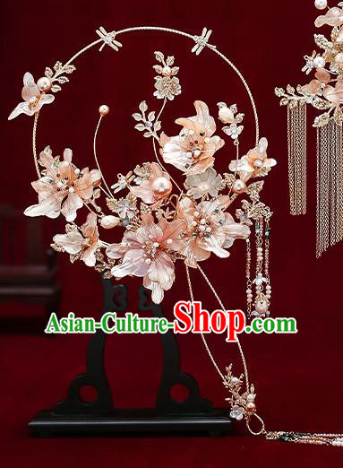 Chinese Handmade Wedding Flowers Palace Fans Classical Fans Ancient Bride Crystal Tassel Round Fans Chinese Handmade Wedding Flowers Palace Fans Classical Fans Ancient Bride Crystal Tassel Round Fans