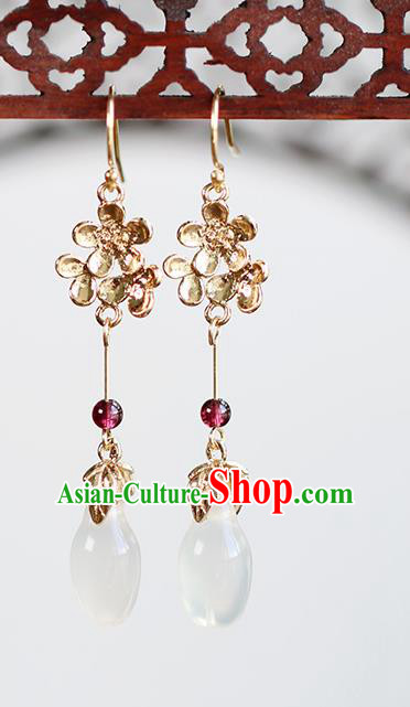 Chinese Handmade Magnolia Earrings Classical Ear Accessories Hanfu Ming Dynasty Princess Eardrop Chinese Handmade Magnolia Earrings Classical Ear Accessories Hanfu Ming Dynasty Princess Eardrop