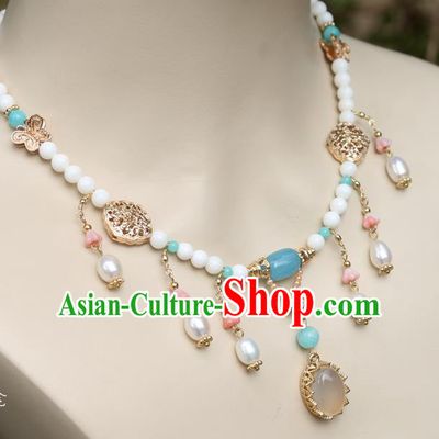 Chinese Handmade Tang Dynasty Necklet Classical Jewelry Accessories Ancient Princess Hanfu Necklace for Women