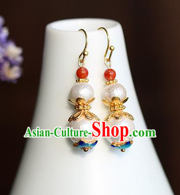 Chinese Handmade Gourd Earrings Classical Ear Accessories Hanfu Qing Dynasty Princess Pearl Eardrop Chinese Handmade Gourd Earrings Classical Ear Accessories Hanfu Qing Dynasty Princess Pearl Eardrop