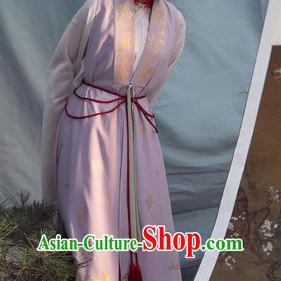 Chinese Ancient Noble Female Historical Costumes Traditional Ming Dynasty Court Countess Hanfu Apparels Lilac Vest for Women