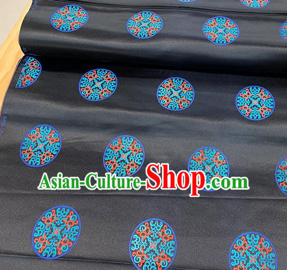 Chinese Traditional Lucky Pattern Black Silk Fabric Brocade Drapery Tibetan Robe Damask Material Chinese Traditional Lucky Pattern Black Silk Fabric Brocade Drapery Tibetan Robe Damask Material