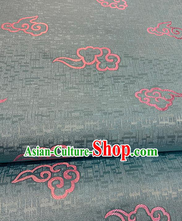 Chinese Traditional Clouds Pattern Light Green Silk Fabric Brocade Drapery Tang Suit Damask Material Chinese Traditional Clouds Pattern Light Green Silk Fabric Brocade Drapery Tang Suit Damask Material