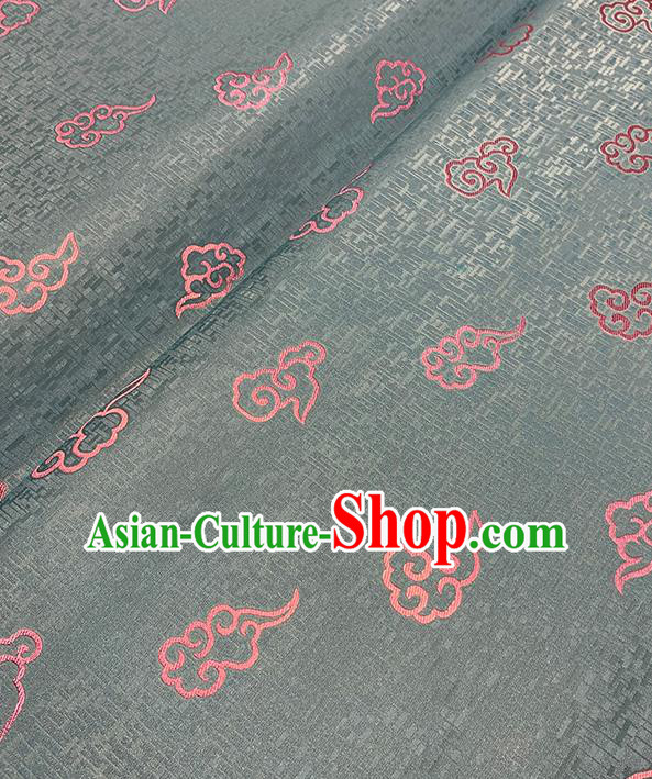 Chinese Traditional Clouds Pattern Light Green Silk Fabric Brocade Drapery Tang Suit Damask Material Chinese Traditional Clouds Pattern Light Green Silk Fabric Brocade Drapery Tang Suit Damask Material