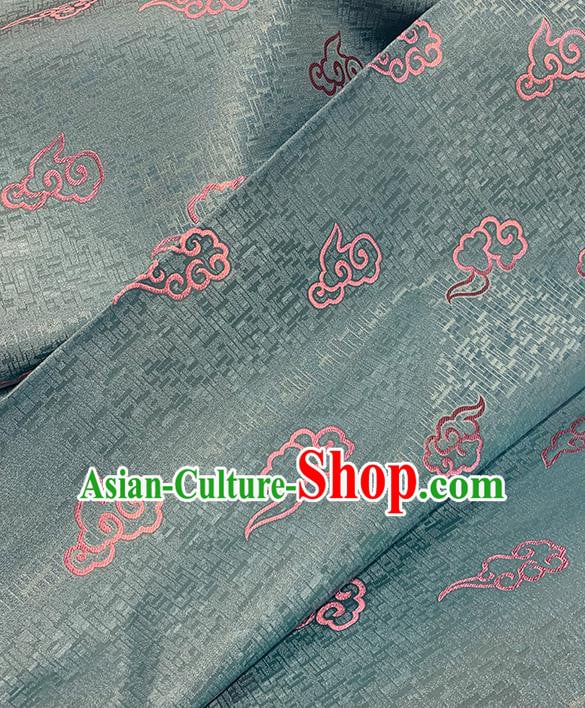 Chinese Traditional Clouds Pattern Light Green Silk Fabric Brocade Drapery Tang Suit Damask Material Chinese Traditional Clouds Pattern Light Green Silk Fabric Brocade Drapery Tang Suit Damask Material