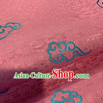 Chinese Traditional Clouds Pattern Pink Silk Fabric Brocade Drapery Tang Suit Damask Material