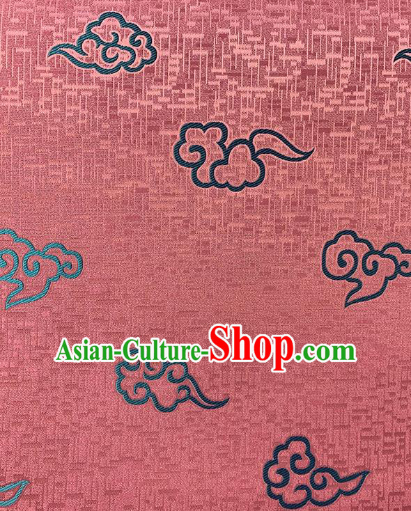 Chinese Traditional Clouds Pattern Pink Silk Fabric Brocade Drapery Tang Suit Damask Material Chinese Traditional Clouds Pattern Pink Silk Fabric Brocade Drapery Tang Suit Damask Material