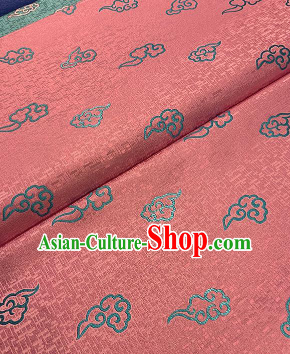 Chinese Traditional Clouds Pattern Pink Silk Fabric Brocade Drapery Tang Suit Damask Material Chinese Traditional Clouds Pattern Pink Silk Fabric Brocade Drapery Tang Suit Damask Material
