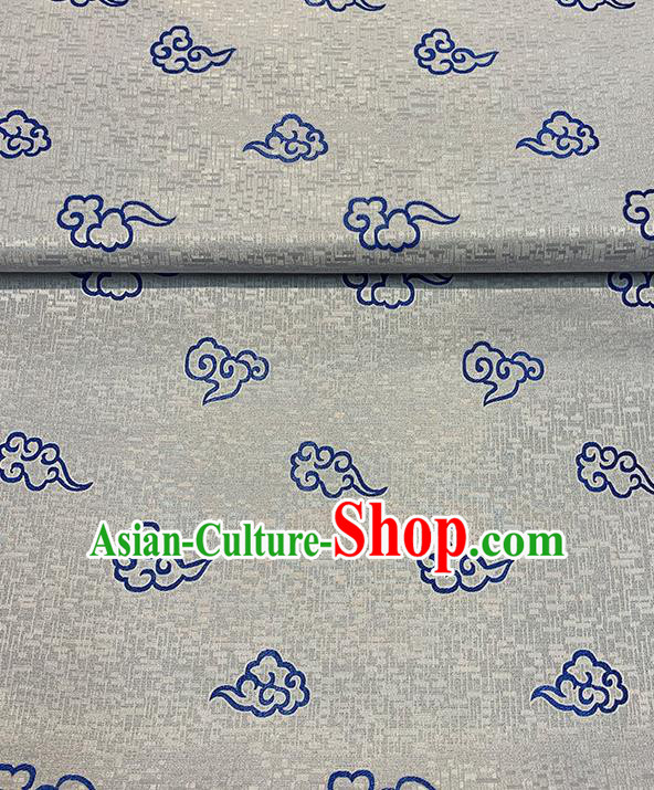 Chinese Traditional Clouds Pattern Grey Silk Fabric Brocade Drapery Tang Suit Damask Material Chinese Traditional Clouds Pattern Grey Silk Fabric Brocade Drapery Tang Suit Damask Material