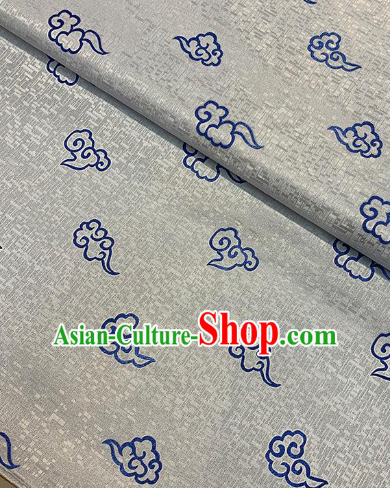 Chinese Traditional Clouds Pattern Grey Silk Fabric Brocade Drapery Tang Suit Damask Material Chinese Traditional Clouds Pattern Grey Silk Fabric Brocade Drapery Tang Suit Damask Material