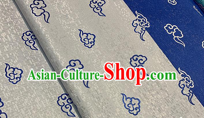 Chinese Traditional Clouds Pattern Grey Silk Fabric Brocade Drapery Tang Suit Damask Material Chinese Traditional Clouds Pattern Grey Silk Fabric Brocade Drapery Tang Suit Damask Material