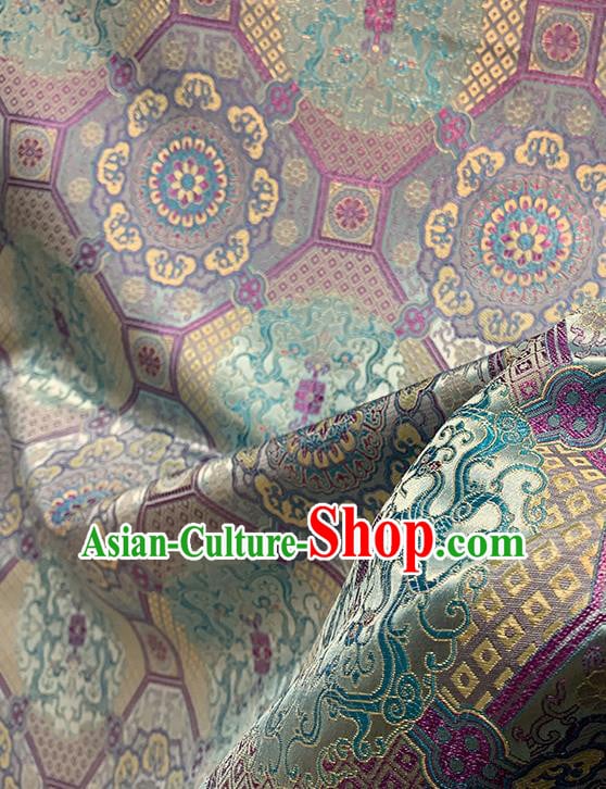 Chinese Traditional Eight Treasures Lotus Pattern Silk Fabric Brocade Drapery Mongolian Robe Damask Material Chinese Traditional Eight Treasures Lotus Pattern Silk Fabric Brocade Drapery Mongolian Robe Damask Material