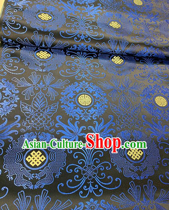 Chinese Traditional Double Dragon Pattern Black Silk Fabric Tang Suit Damask Material Brocade Drapery Chinese Traditional Double Dragon Pattern Black Silk Fabric Tang Suit Damask Material Brocade Drapery