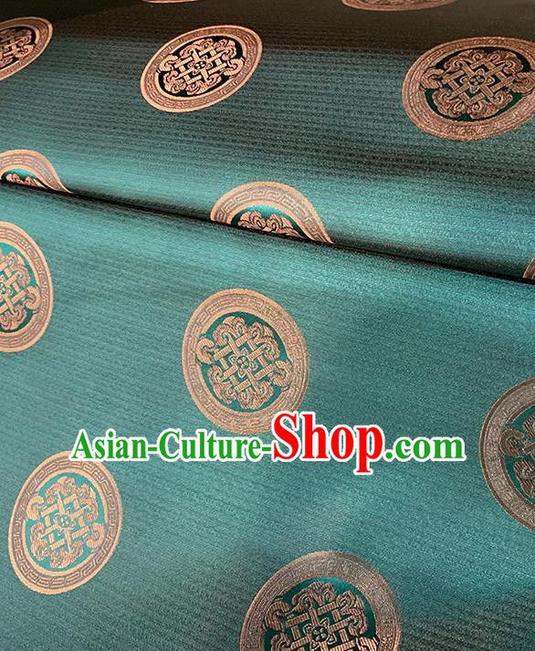 Chinese Traditional Circle Pattern Green Silk Fabric Brocade Drapery Tang Suit Damask Material Chinese Traditional Circle Pattern Green Silk Fabric Brocade Drapery Tang Suit Damask Material