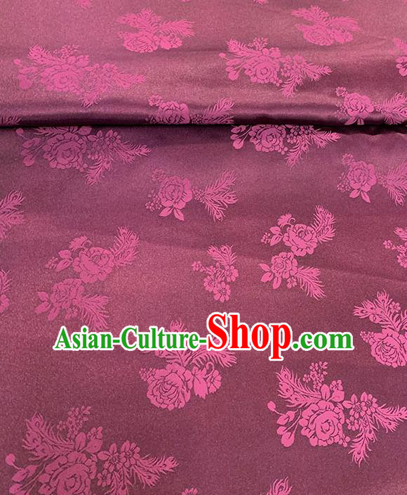 Chinese Traditional Peony Pattern Silk Fabric Tang Suit Damask Material Purplish Red Brocade Drapery Chinese Traditional Peony Pattern Silk Fabric Tang Suit Damask Material Purplish Red Brocade Drapery