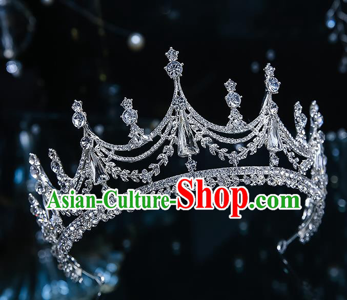 Handmade Baroque Zircon Royal Crown Wedding Hair Accessories Classical European Bride Headwear Handmade Baroque Zircon Royal Crown Wedding Hair Accessories Classical European Bride Headwear