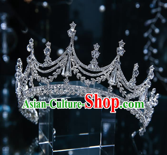 Handmade Baroque Zircon Royal Crown Wedding Hair Accessories Classical European Bride Headwear Handmade Baroque Zircon Royal Crown Wedding Hair Accessories Classical European Bride Headwear