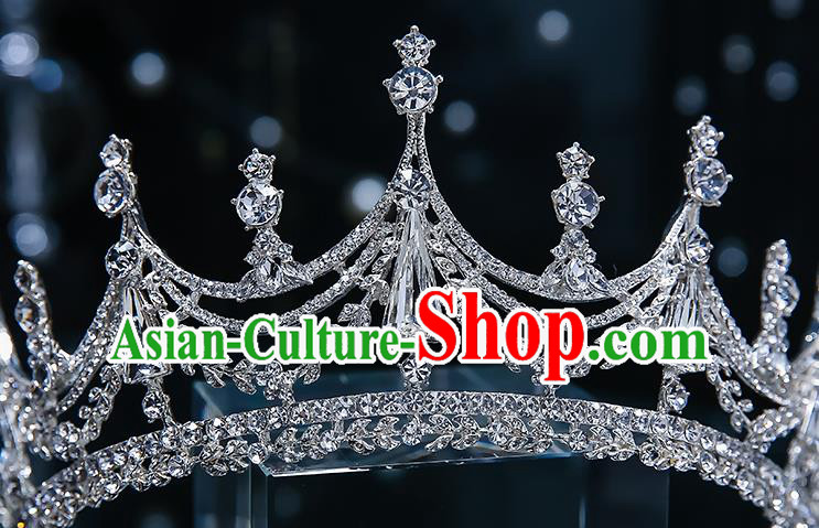 Handmade Baroque Zircon Royal Crown Wedding Hair Accessories Classical European Bride Headwear Handmade Baroque Zircon Royal Crown Wedding Hair Accessories Classical European Bride Headwear