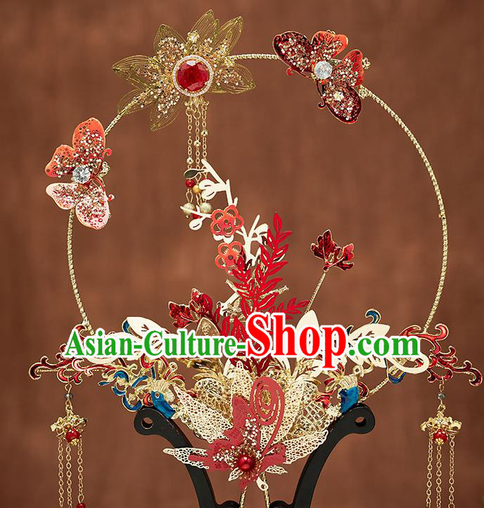 Chinese Handmade Golden Lotus Palace Fans Classical Fans Ancient Bride Props Red Butterfly Fans Chinese Handmade Golden Lotus Palace Fans Classical Fans Ancient Bride Props Red Butterfly Fans