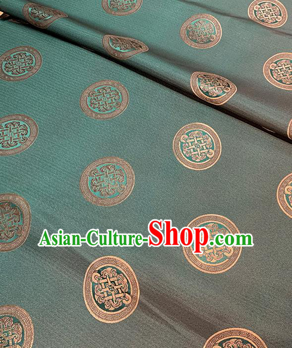 Chinese Traditional Pattern Deep Green Silk Fabric Brocade Damask Mongolian Robe Drapery Material Chinese Traditional Pattern Deep Green Silk Fabric Brocade Damask Mongolian Robe Drapery Material