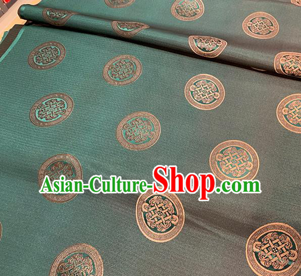 Chinese Traditional Pattern Deep Green Silk Fabric Brocade Damask Mongolian Robe Drapery Material Chinese Traditional Pattern Deep Green Silk Fabric Brocade Damask Mongolian Robe Drapery Material