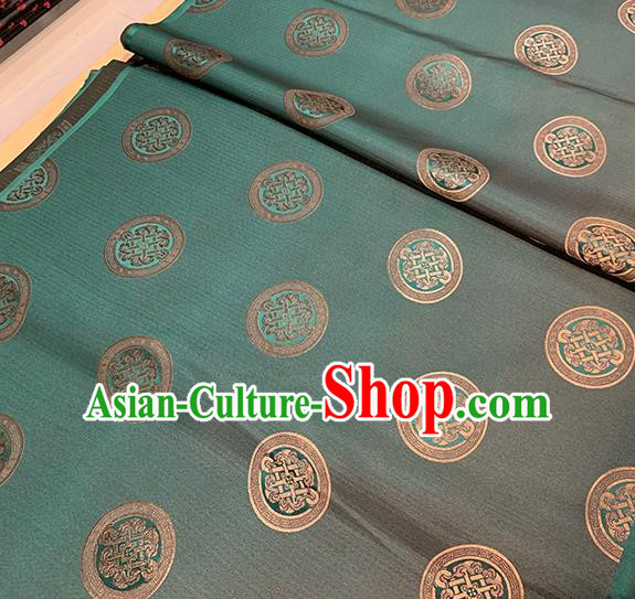 Chinese Traditional Pattern Deep Green Silk Fabric Brocade Damask Mongolian Robe Drapery Material Chinese Traditional Pattern Deep Green Silk Fabric Brocade Damask Mongolian Robe Drapery Material