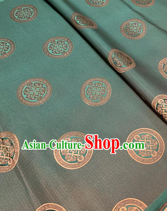 Chinese Traditional Pattern Deep Green Silk Fabric Brocade Damask Mongolian Robe Drapery Material Chinese Traditional Pattern Deep Green Silk Fabric Brocade Damask Mongolian Robe Drapery Material