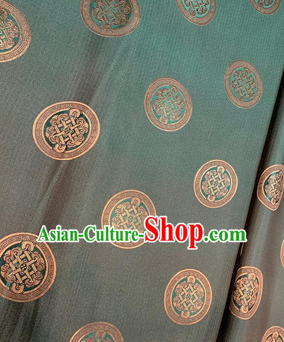 Chinese Traditional Pattern Deep Green Silk Fabric Brocade Damask Mongolian Robe Drapery Material Chinese Traditional Pattern Deep Green Silk Fabric Brocade Damask Mongolian Robe Drapery Material