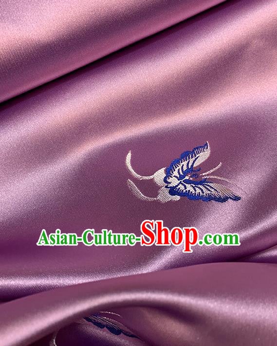 Chinese Traditional Butterfly Pattern Purple Silk Fabric Brocade Drapery Cheongsam Dress Damask Material Chinese Traditional Butterfly Pattern Purple Silk Fabric Brocade Drapery Cheongsam Dress Damask Material