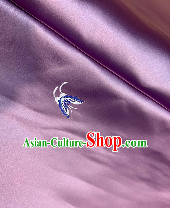 Chinese Traditional Butterfly Pattern Purple Silk Fabric Brocade Drapery Cheongsam Dress Damask Material Chinese Traditional Butterfly Pattern Purple Silk Fabric Brocade Drapery Cheongsam Dress Damask Material