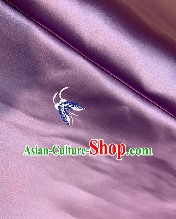 Chinese Traditional Butterfly Pattern Purple Silk Fabric Brocade Drapery Cheongsam Dress Damask Material Chinese Traditional Butterfly Pattern Purple Silk Fabric Brocade Drapery Cheongsam Dress Damask Material